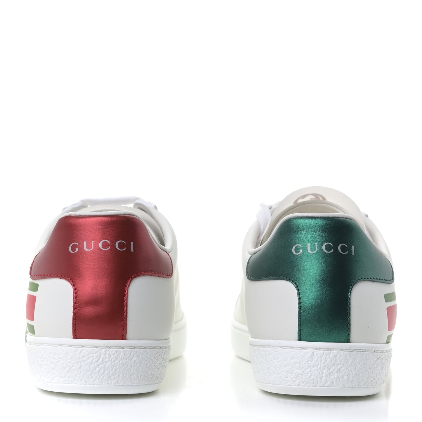 Calfskin Interlocking G Womens New Ace Sneakers 36.5 White Red Flame Green