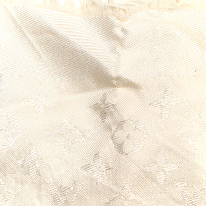 Louis Vuitton Silk Wool Monogram Shawl Beige 3 of 4