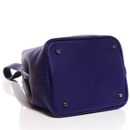 Hermes Taurillon Clemence Picotin Lock PM Iris 4 of 9