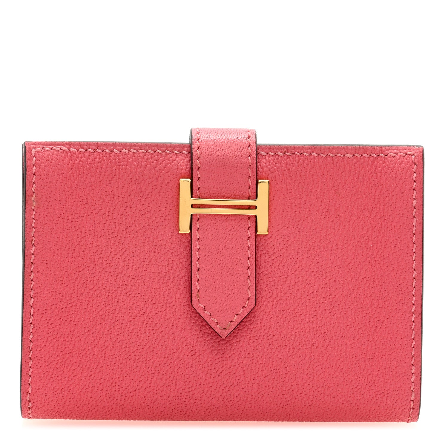 Hermes Chevre Mysore Mini Bearn Wallet Rose Lipstick 1 of 6