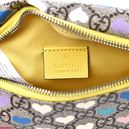 Gucci Soft GG Supreme Monogram Hearts Web Childrens Belt Bag Beige Ebony Multicolor Freesia 6 of 9