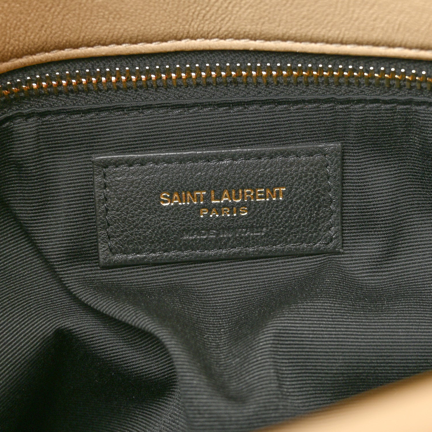 Saint Laurent Lambskin Quilted Medium Loulou Puffer Monogram Chain Satchel Dark Beige 6 of 10