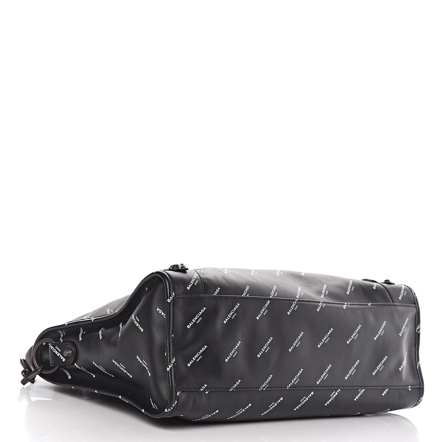 Balenciaga Veau Allover Logo Classic Hardware City Black White 4 of 10