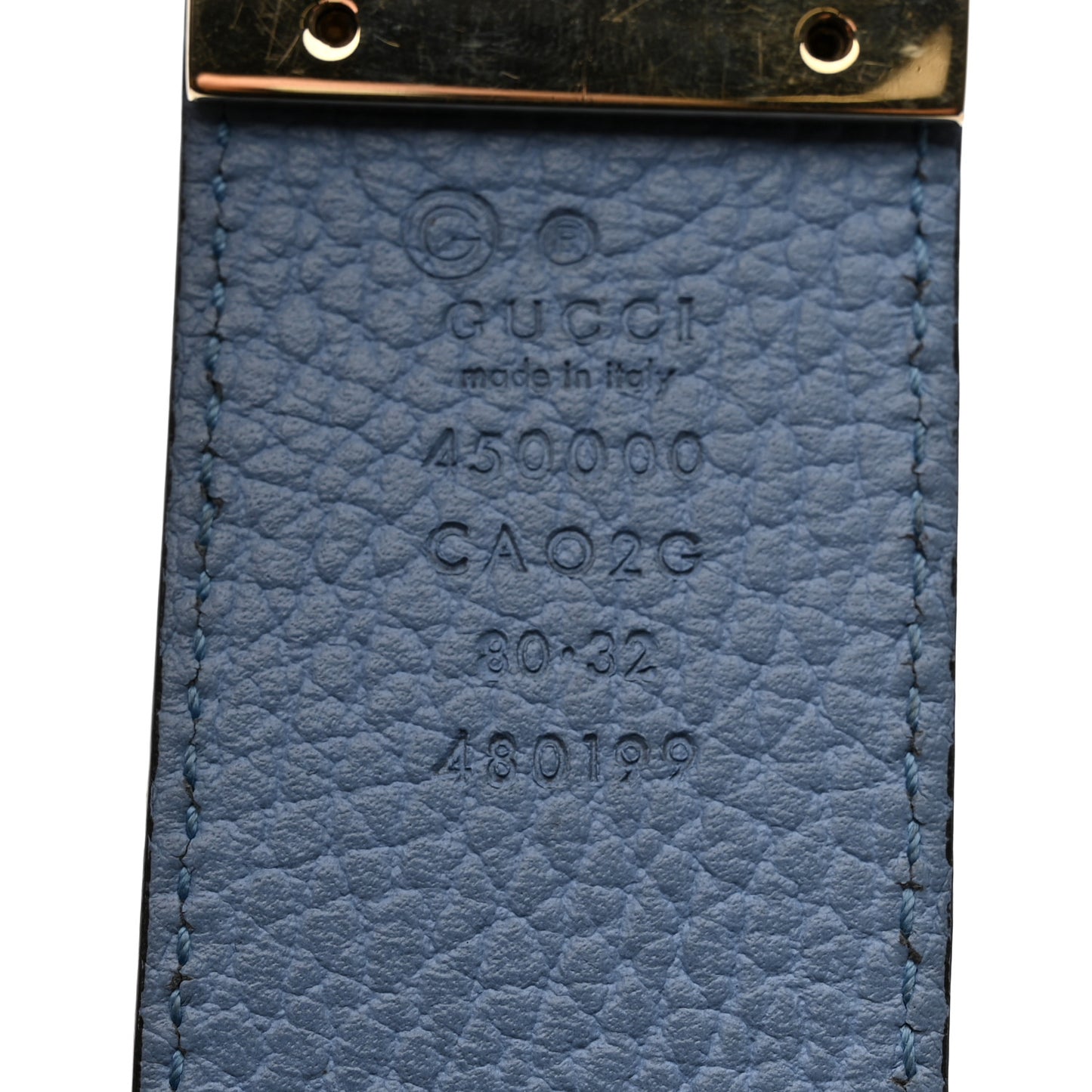 Dollar Calfskin 1973 Reversible Belt 80 32 Black Mineral Blue