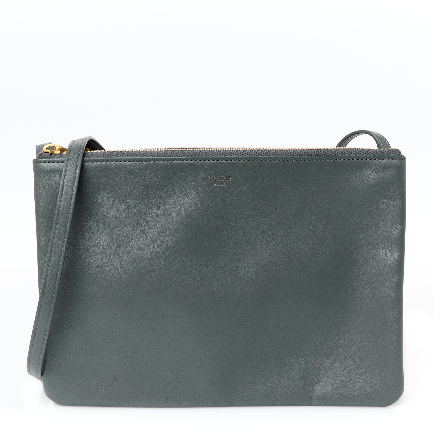 Celine Lambskin Large Trio Crossbody Bag Medium Storm 1 of 11