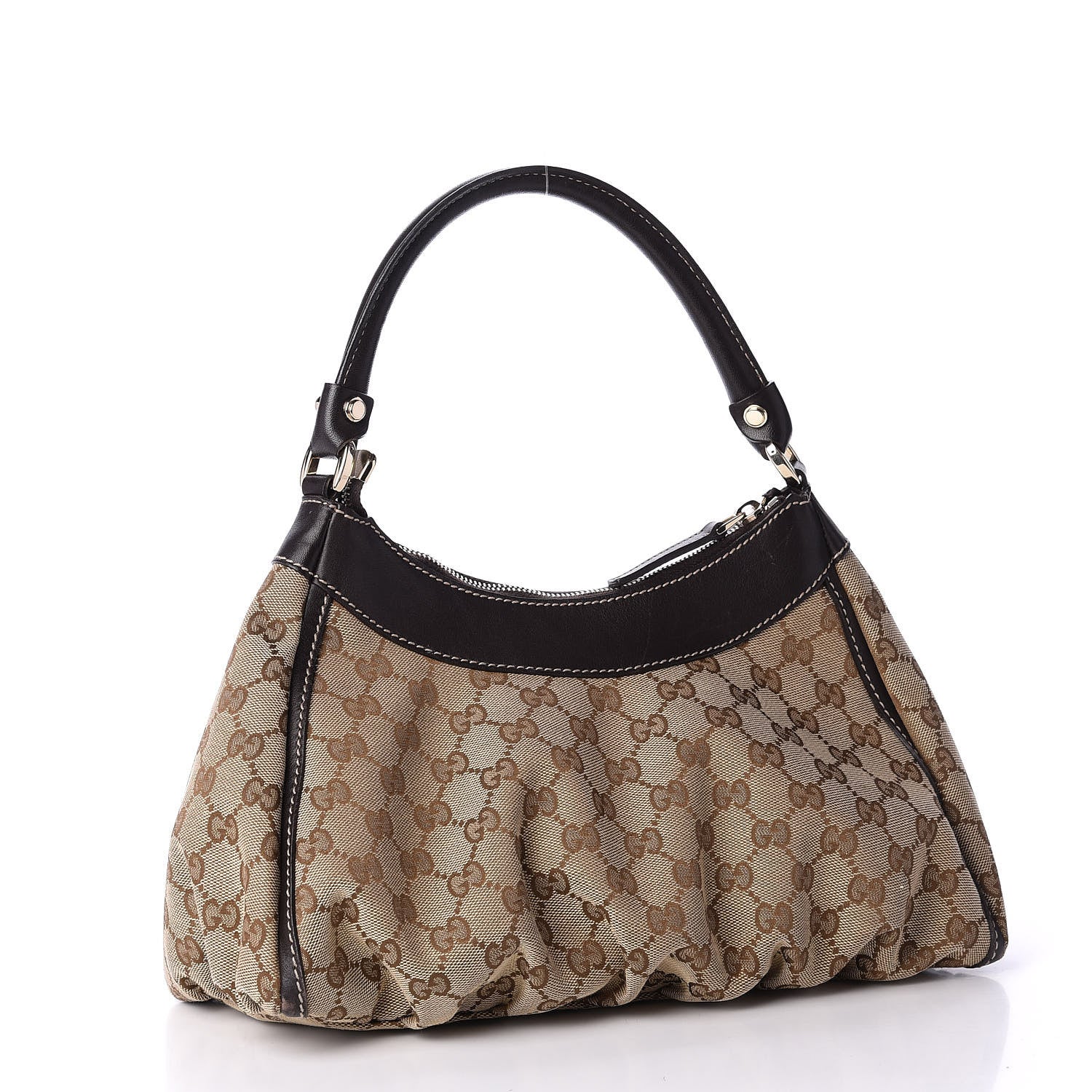 Gucci Monogram Medium D Gold Hobo Dark Brown 2 of 10