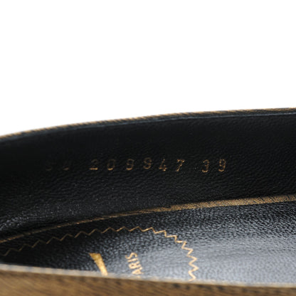 Saint Laurent Calfskin Horse Print Tribtoo 80 Pumps 39 Gold 8 of 8