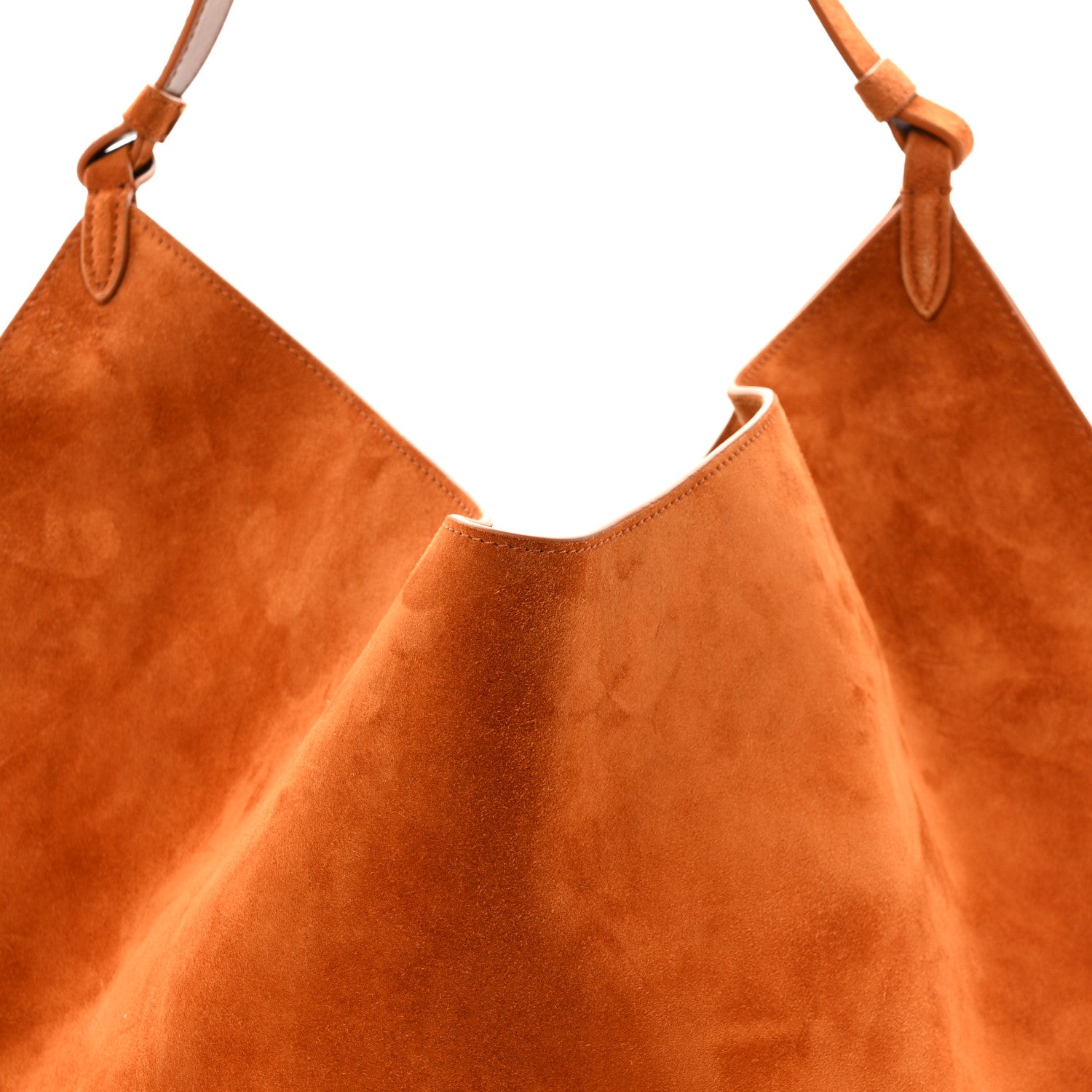 Khaite Suede Calfskin Medium Lotus Tote Caramel 7 of 12
