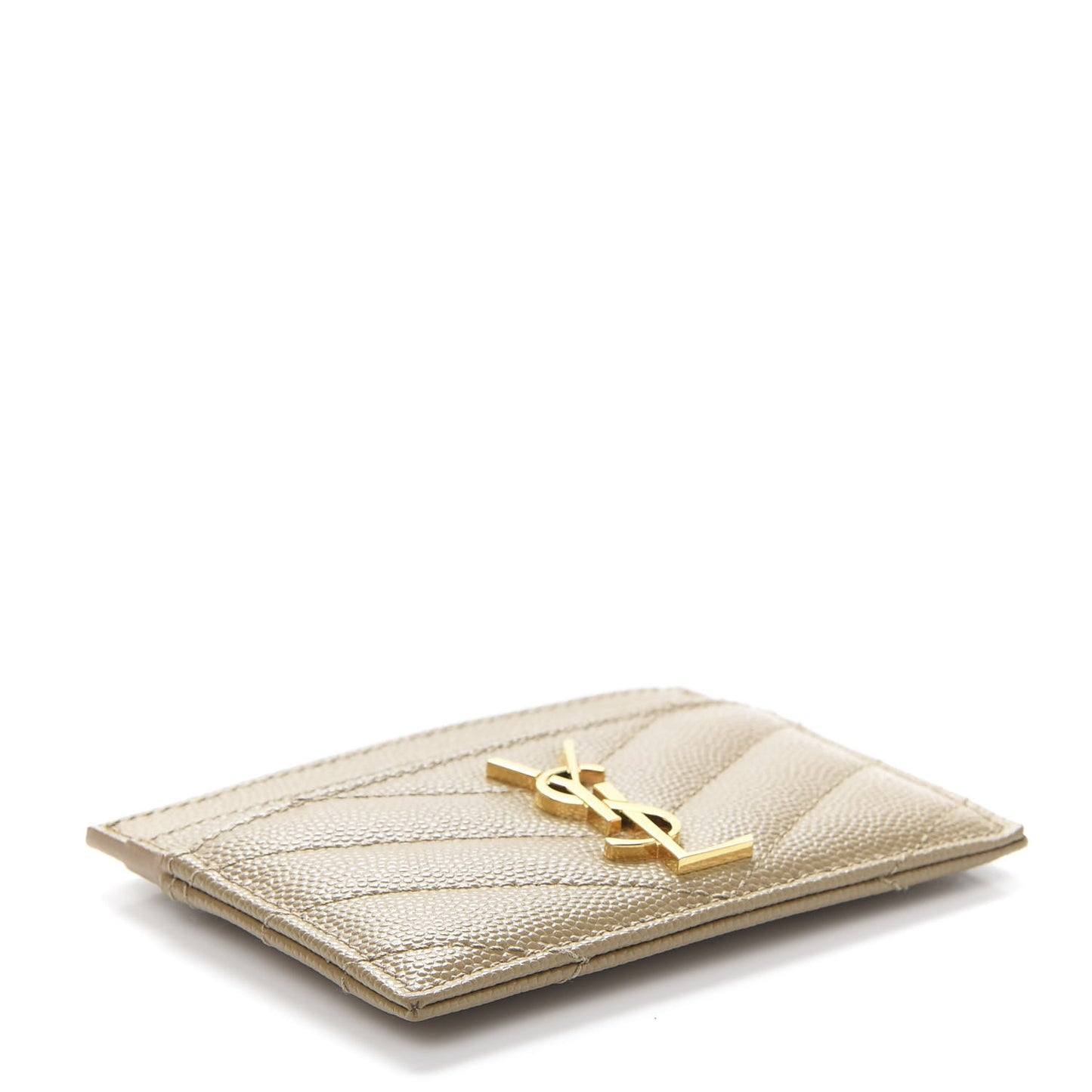 Grain De Poudre Matelasse Chevron Monogram Credit Card Case Cork