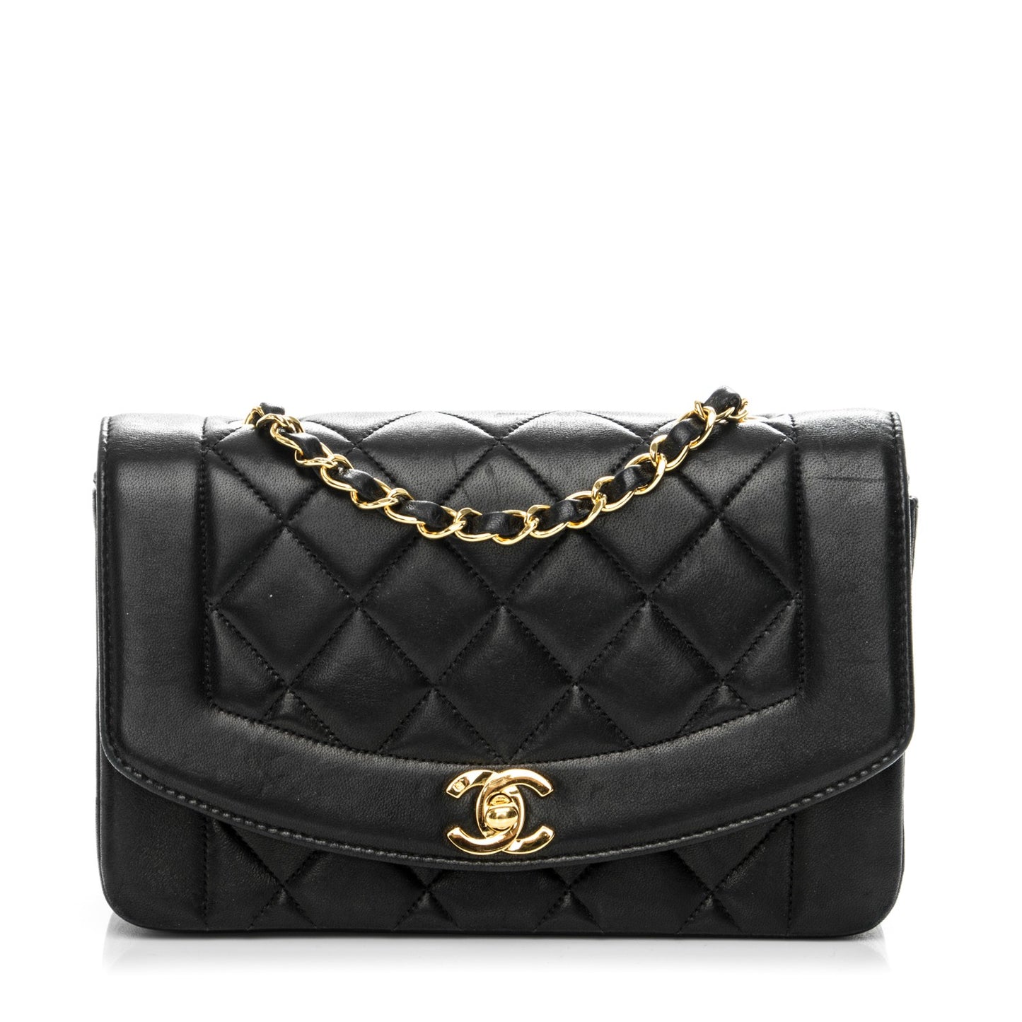 Lambskin Quilted Small Single Flap Black