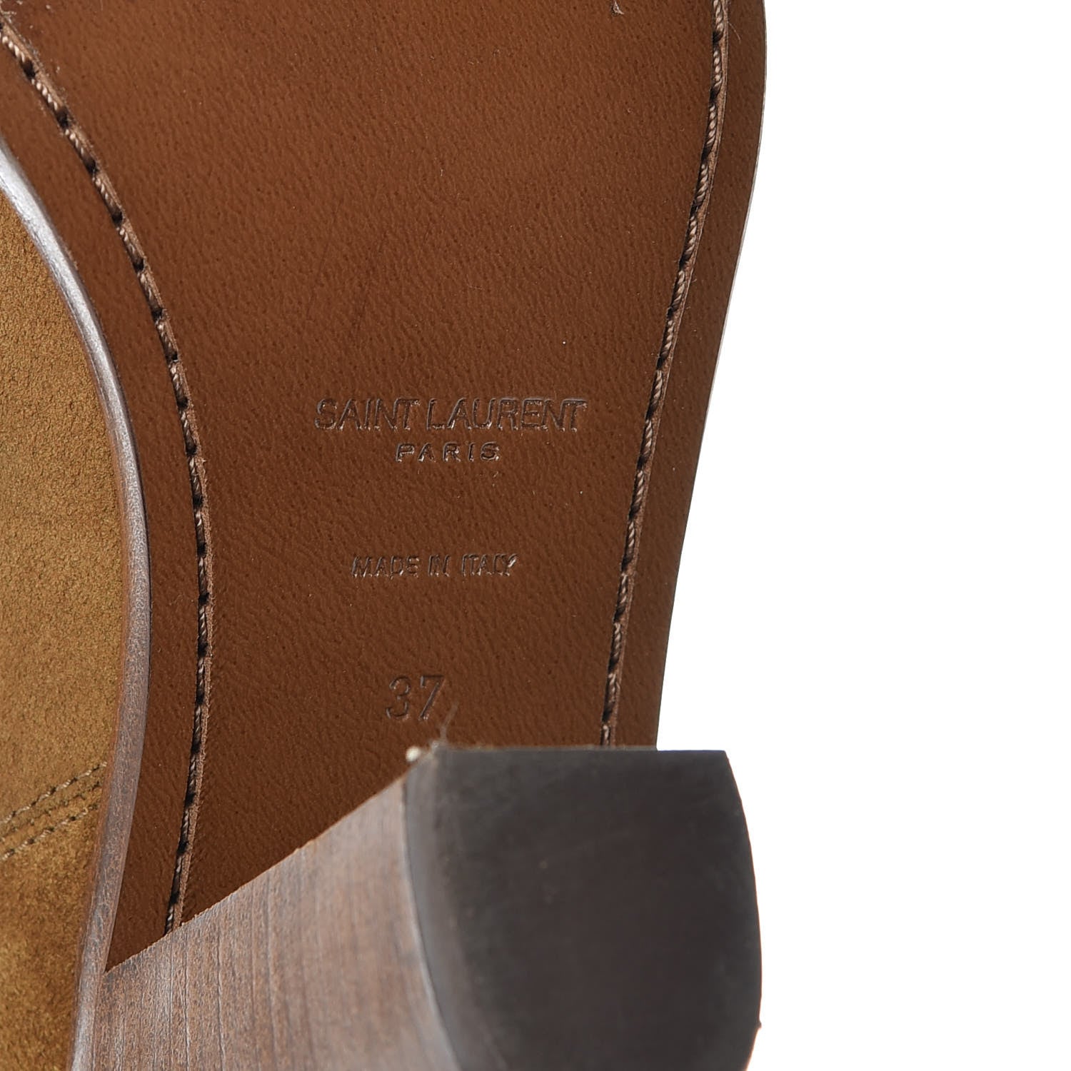 Saint Laurent Suede New Western 80 Fringe Ankle Boots 37 Tan 8 of 9