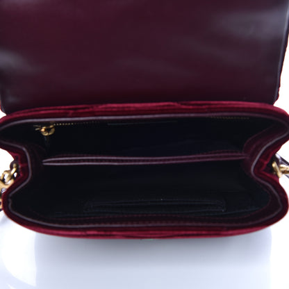 Saint Laurent Velvet Y Quilted Monogram Toy Loulou Crossbody Bag French Burgundy 8 of 9