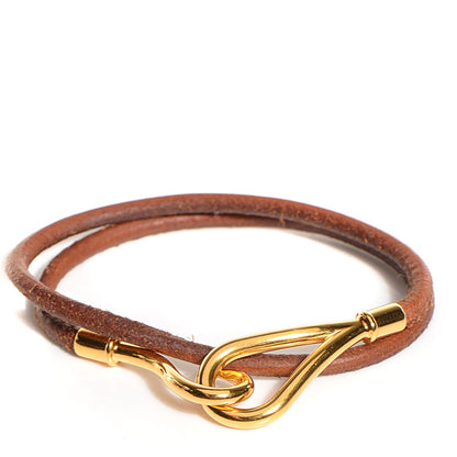 Hermes Natural Bridle Jumbo Double Tour Bracelet Bouton 1 of 5
