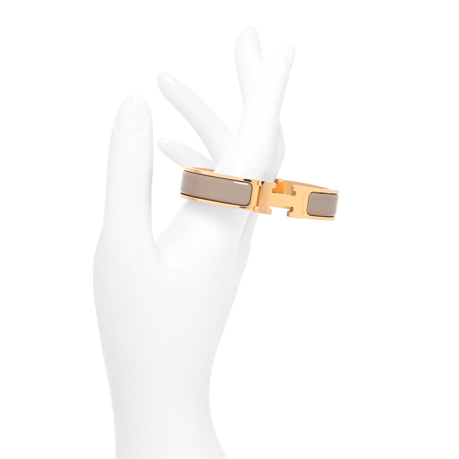 Hermes Enamel Narrow Clic Clac H Bracelet PM Marron Glace 2 of 5