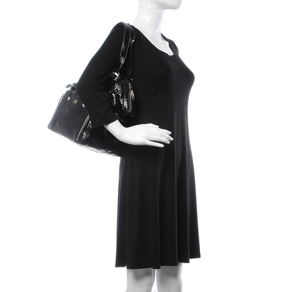 Saint Laurent Patent Crocodile Embossed Small Downtown Tote Black 2 of 11