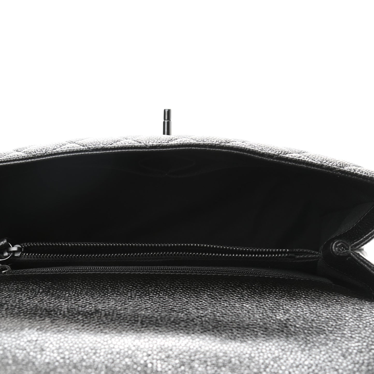 Caviar Quilted Medium Coco Handle Flap So Black