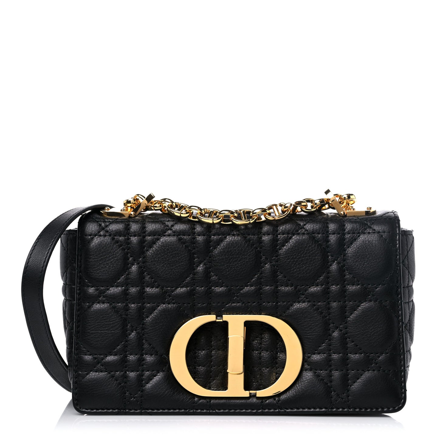 Calfskin Cannage Small Caro Bag Black