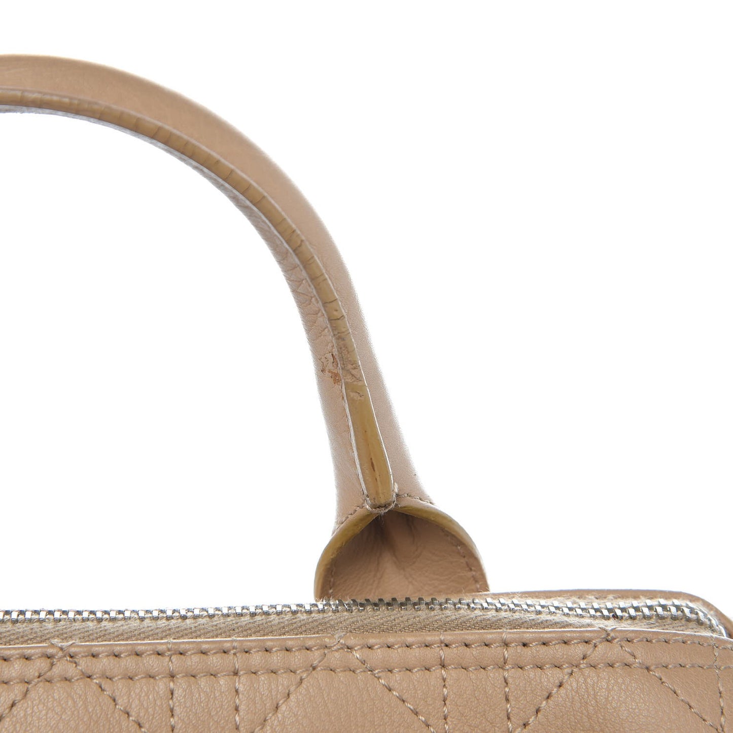 Calfskin Cannage Handbag Camel