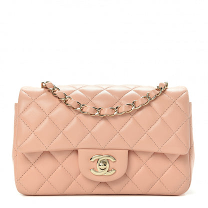 Chanel Lambskin Quilted Mini Rectangular Flap Light Pink 1 of 10