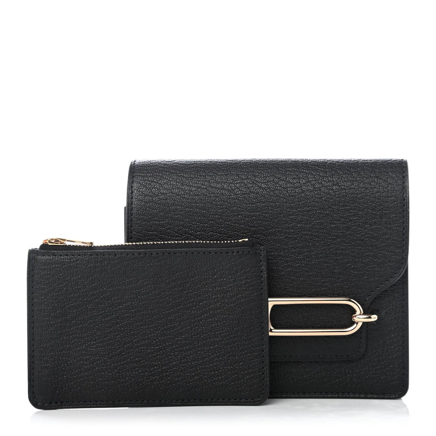 Hermes Chevre Mysore Roulis Slim Wallet Black 1 of 4