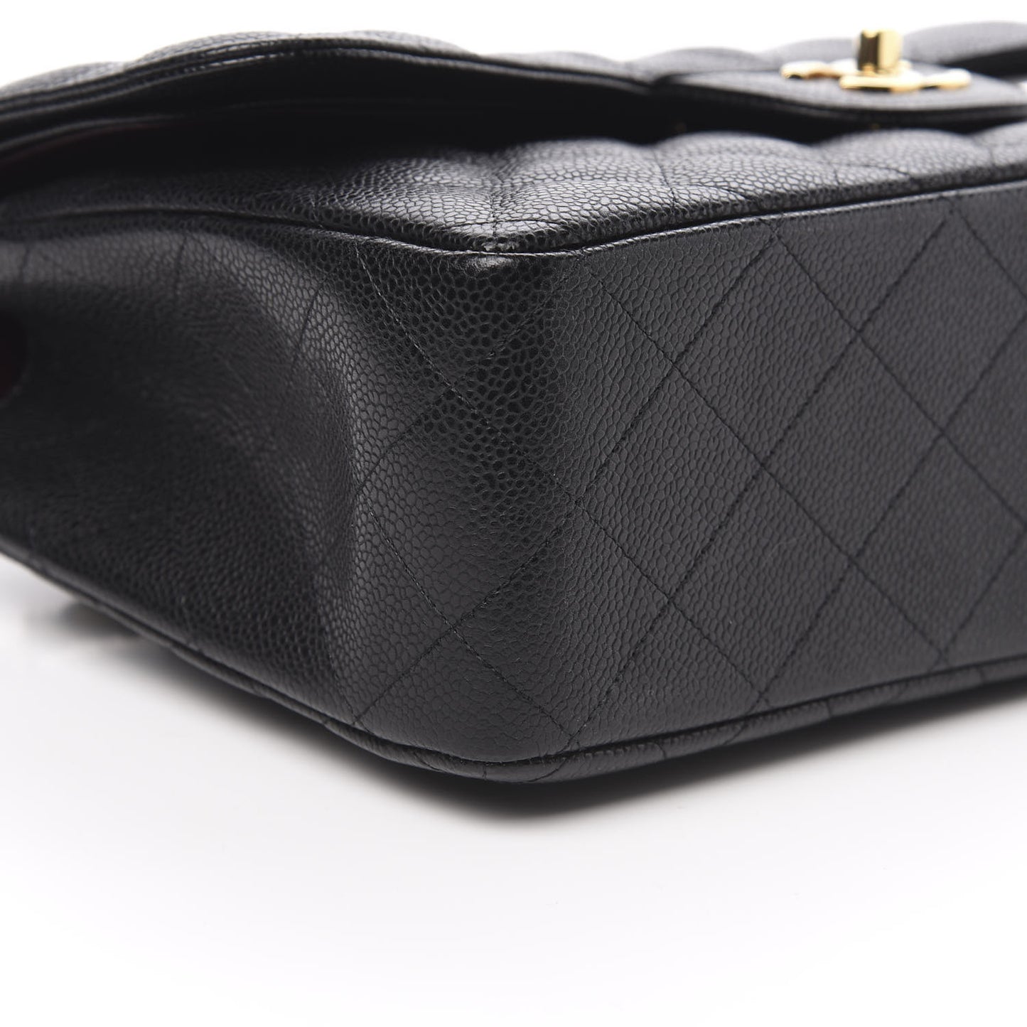 Caviar Quilted Jumbo Double Flap Black