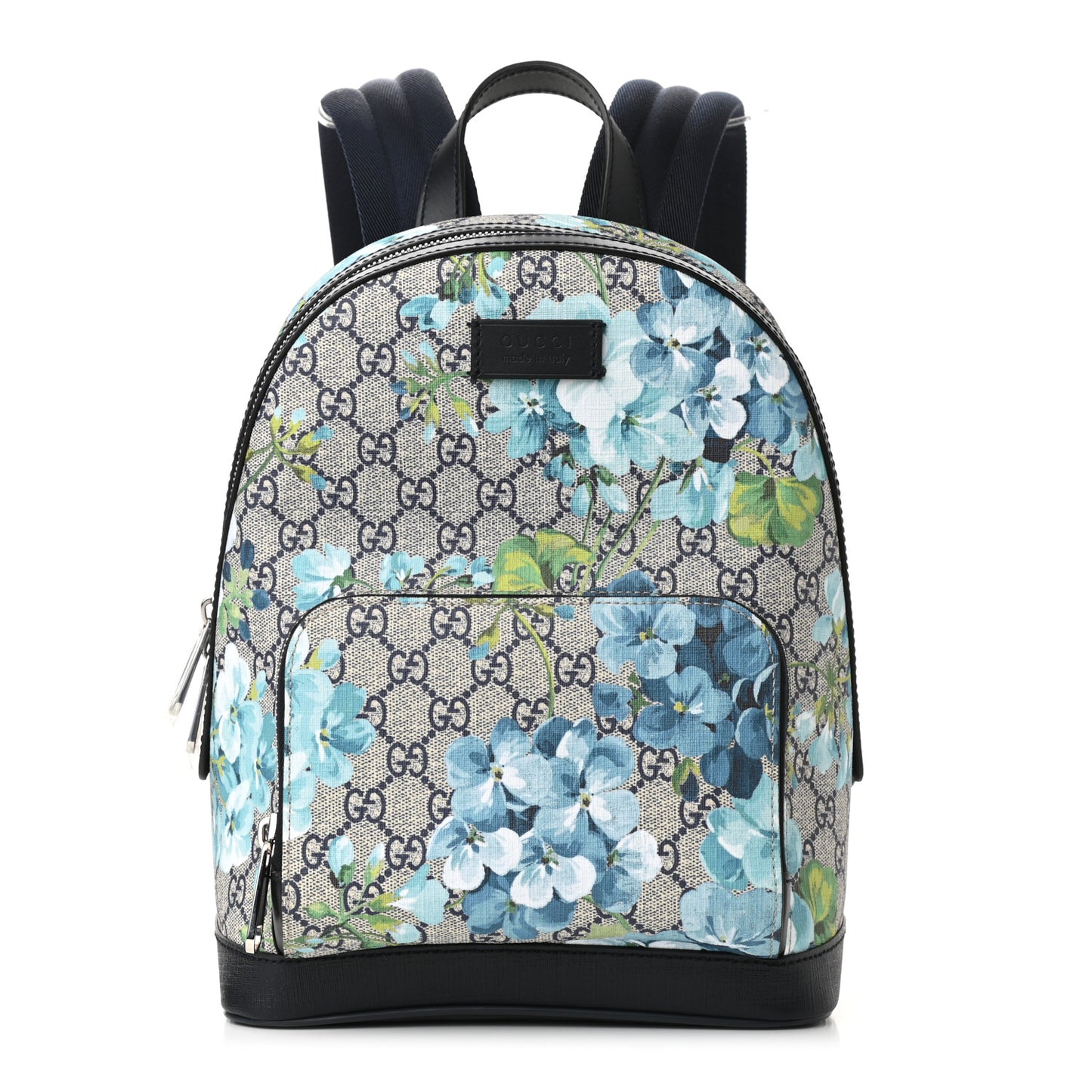 GG Supreme Monogram Blooms Small Day Backpack Blue