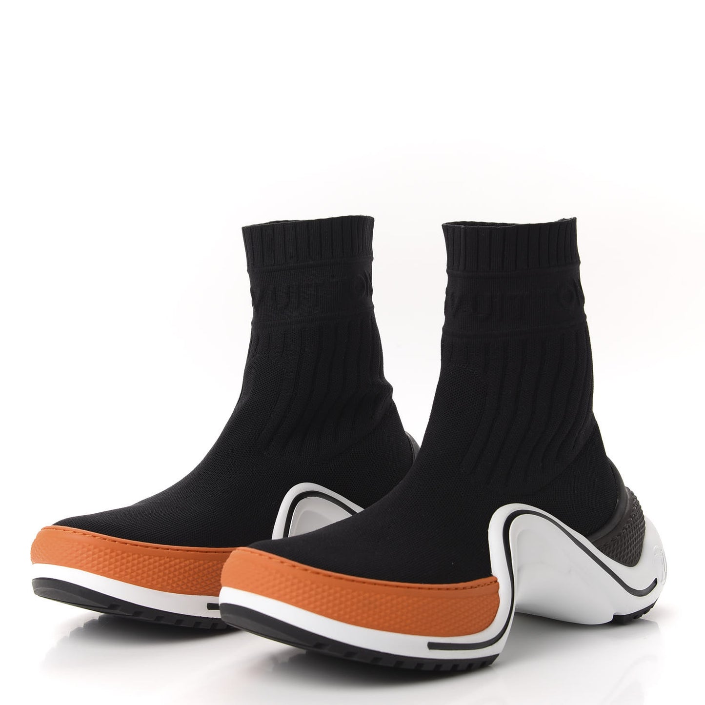 Stretch Textile LV Archlight Sneaker Boots 39.5 Black Orange