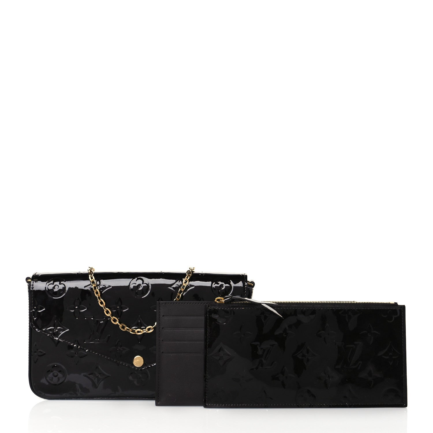 Louis Vuitton Vernis Pochette Felicie Chain Wallet Amarante 1 of 10