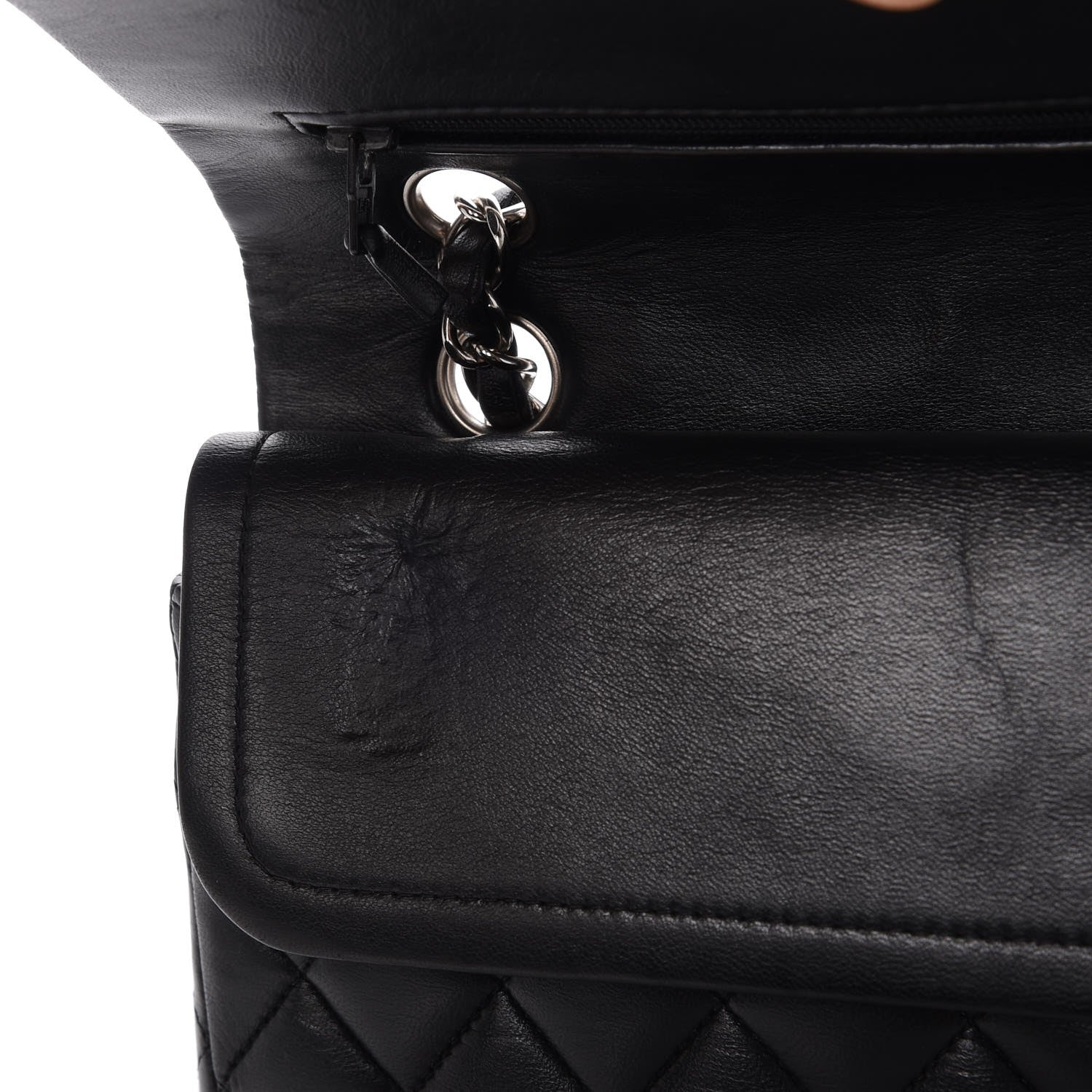 Chanel Lambskin Quilted Medium Double Flap Black 7 of 10