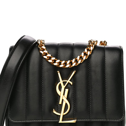 Saint Laurent Lambskin Matelasse Monogram Small Vicky Chain Bag Black 17 of 17