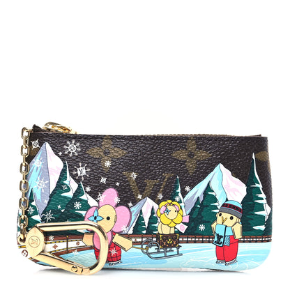 Louis Vuitton Monogram 2023 Christmas Animation Alpine Key Pouch Pink 1 of 8