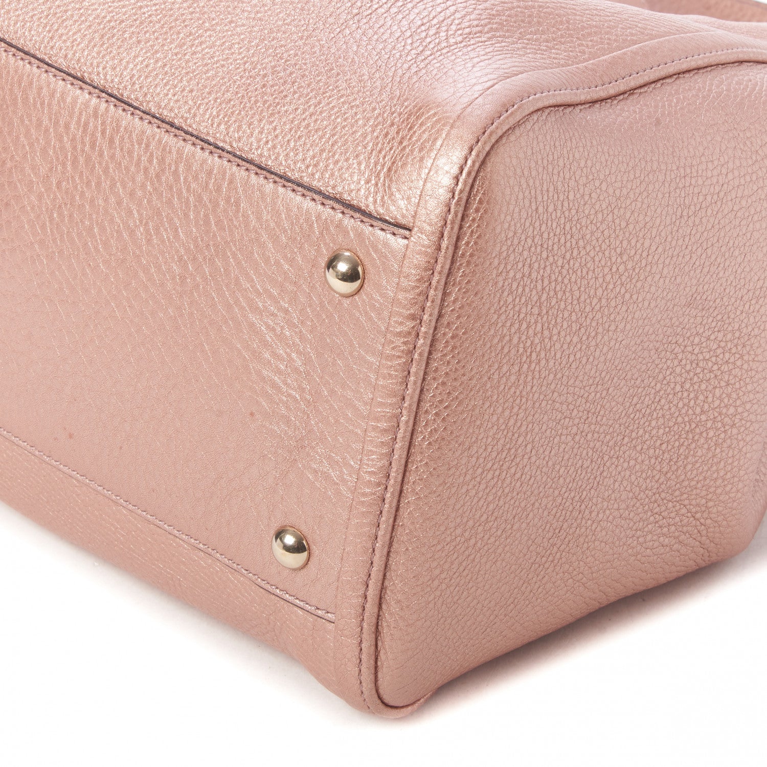 Gucci Metallic Pebbled Calfskin Medium Soho Shoulder Bag Pink 4 of 11