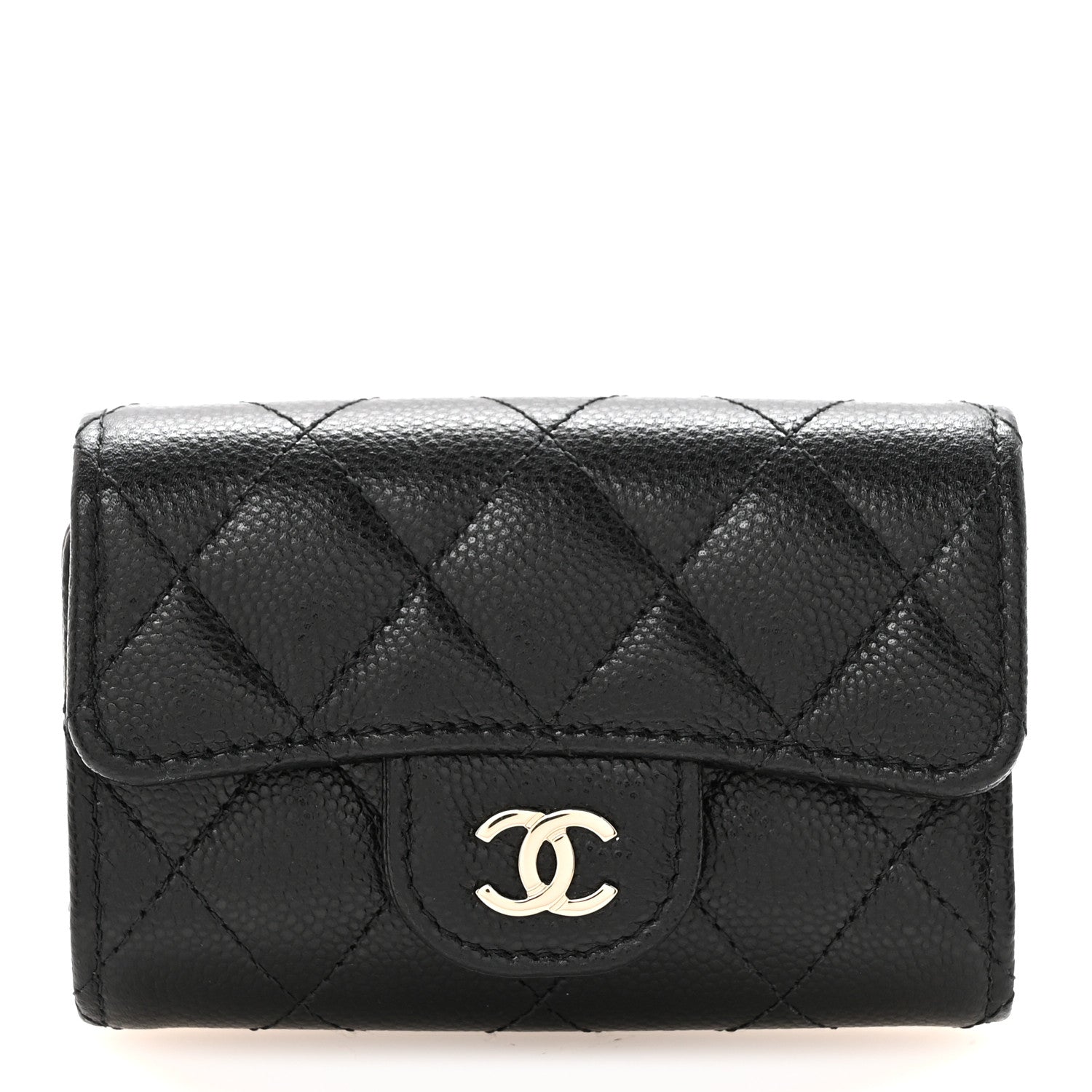 Chanel Caviar Quilted Classic 4 Key Holder Wallet Black 1 of 9
