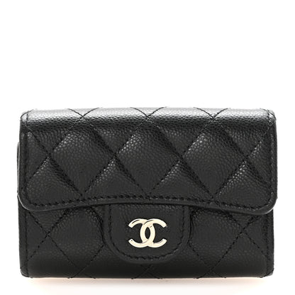 Chanel Caviar Quilted Classic 4 Key Holder Wallet Black 1 of 9