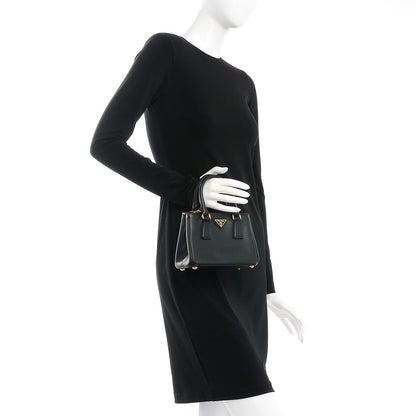 Prada Saffiano Lux Mini Galleria Double Zip Tote Black 3 of 11