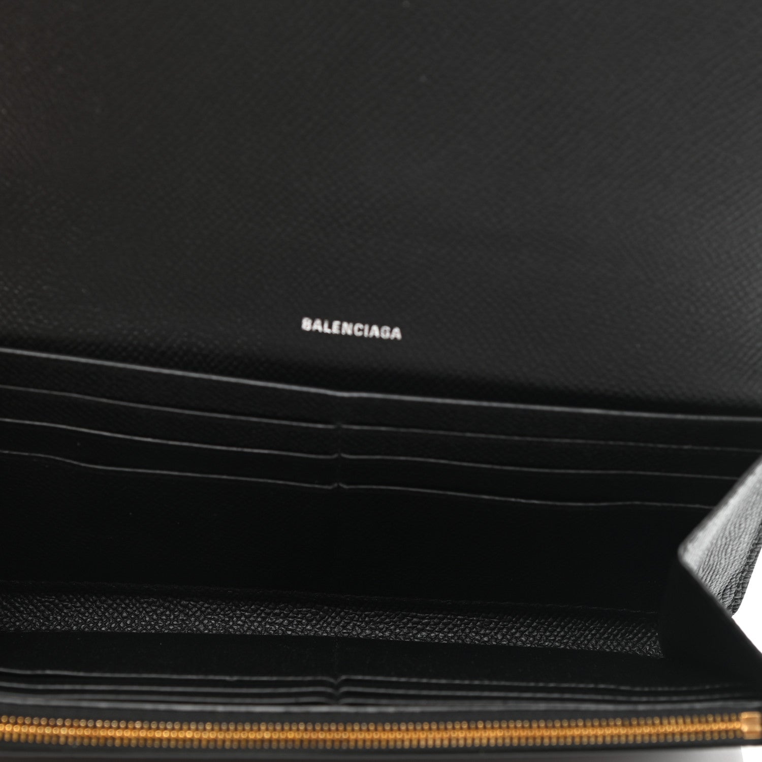 Balenciaga Grained Calfskin Logo Cash Thin Money Wallet Black White 5 of 10