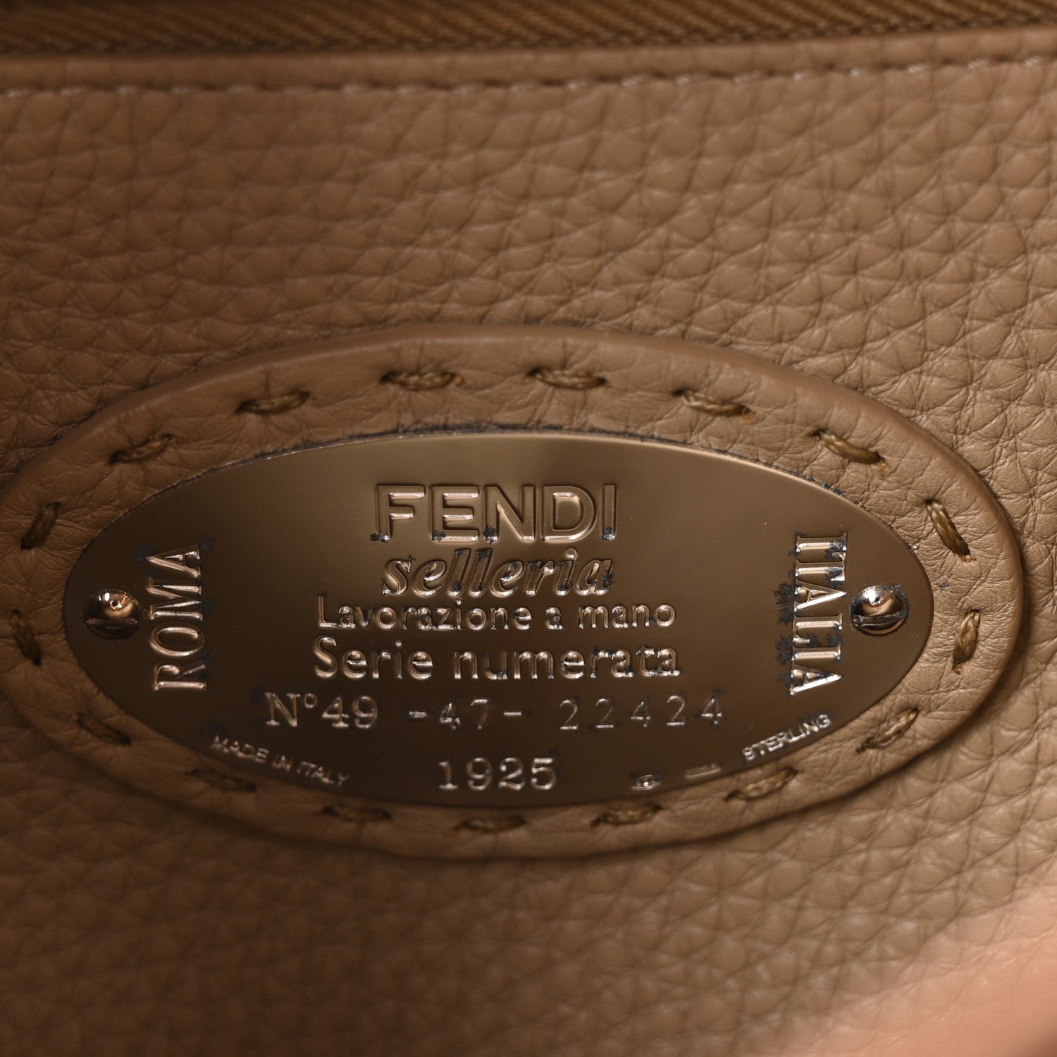 Fendi Cuoio Romano Selleria Bi-Color Medium Peekaboo Iconic Satchel Mou Deserto 6 of 11