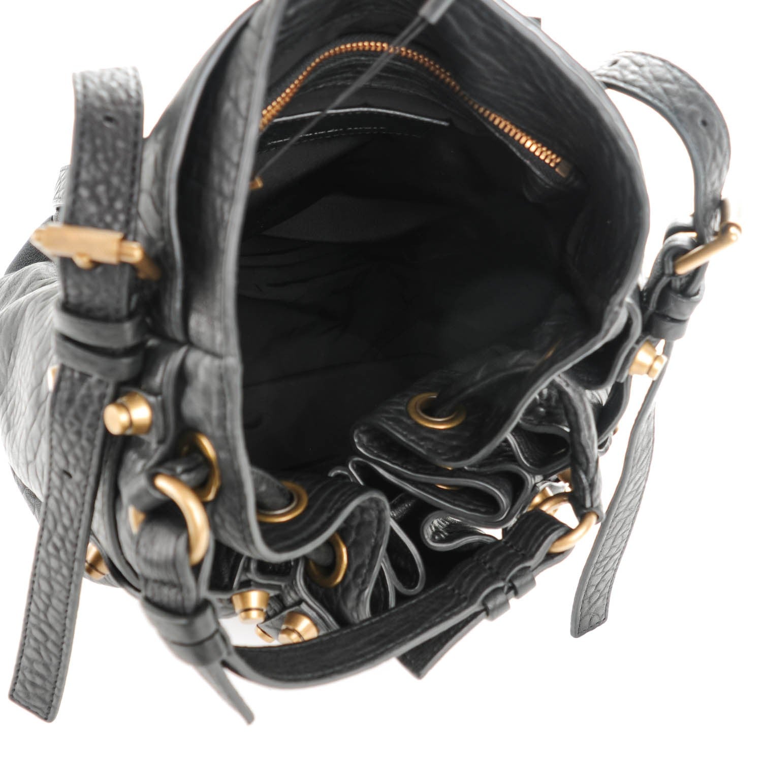Alexander Wang Pebbled Lambskin Diego Bucket Black Antique Brass Hardware 5 of 8