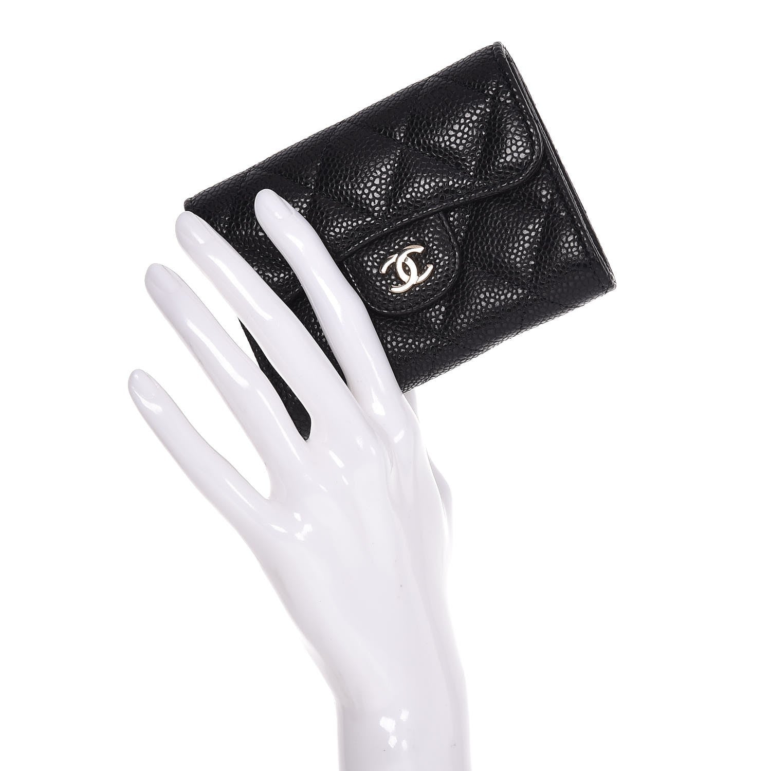 Chanel Caviar Quilted Flap Card Holder Wallet Black 2 of 8