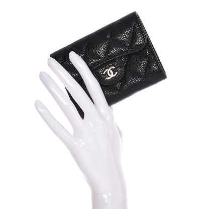 Chanel Caviar Quilted Flap Card Holder Wallet Black 2 of 8