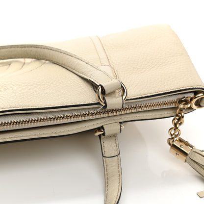Gucci Pebbled Calfskin Small Soho Top Handle Bag Off White 13 of 19
