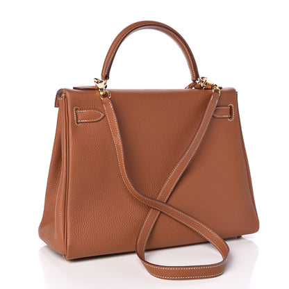 Hermes Togo Kelly Retourne 32 Gold 4 of 36
