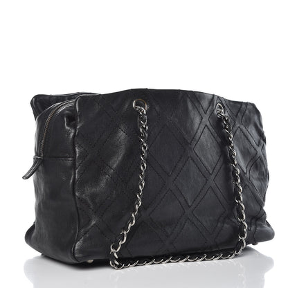 Chanel Calfskin Large Diamond Stitch Tote Black 3 of 16