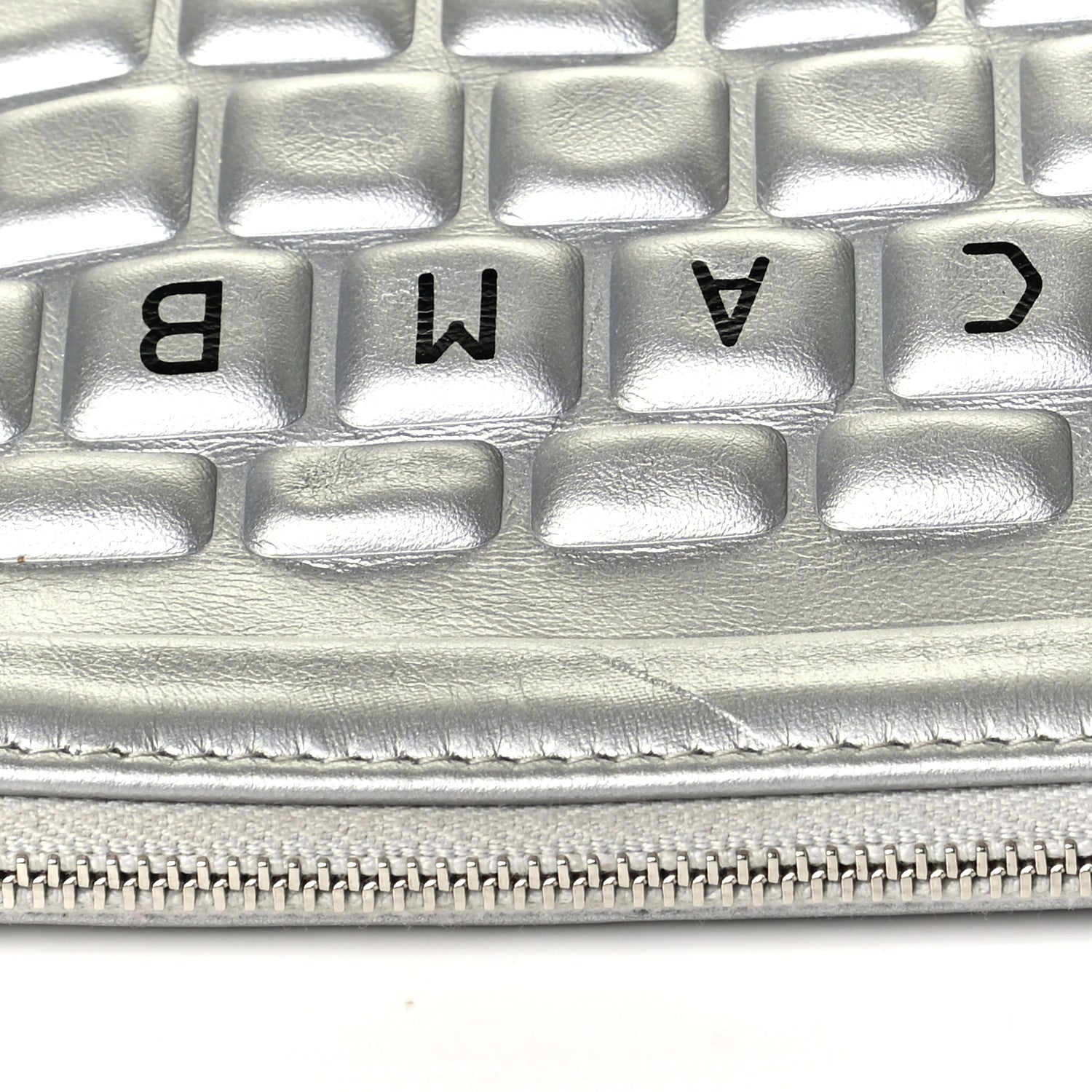 Chanel Metallic Calfskin Keyboard Pouch Silver 5 of 6