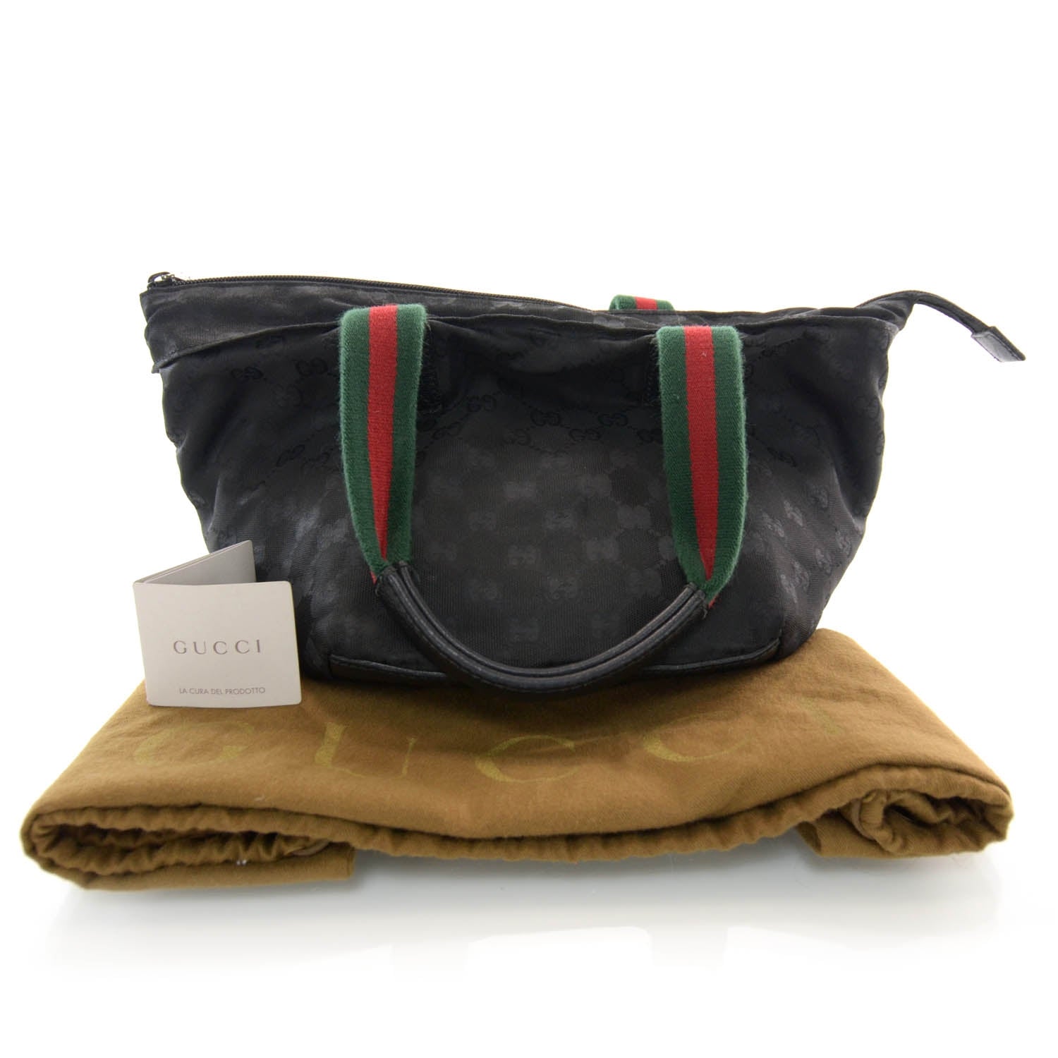 Gucci GG Monogram Small Web Handle Bucket Tote Black 3 of 7