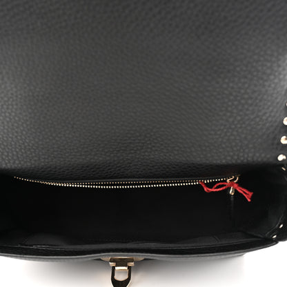 Valentino Garavani Pebbled Calfskin Rockstud Single Handle Flap Bag Black 5 of 9