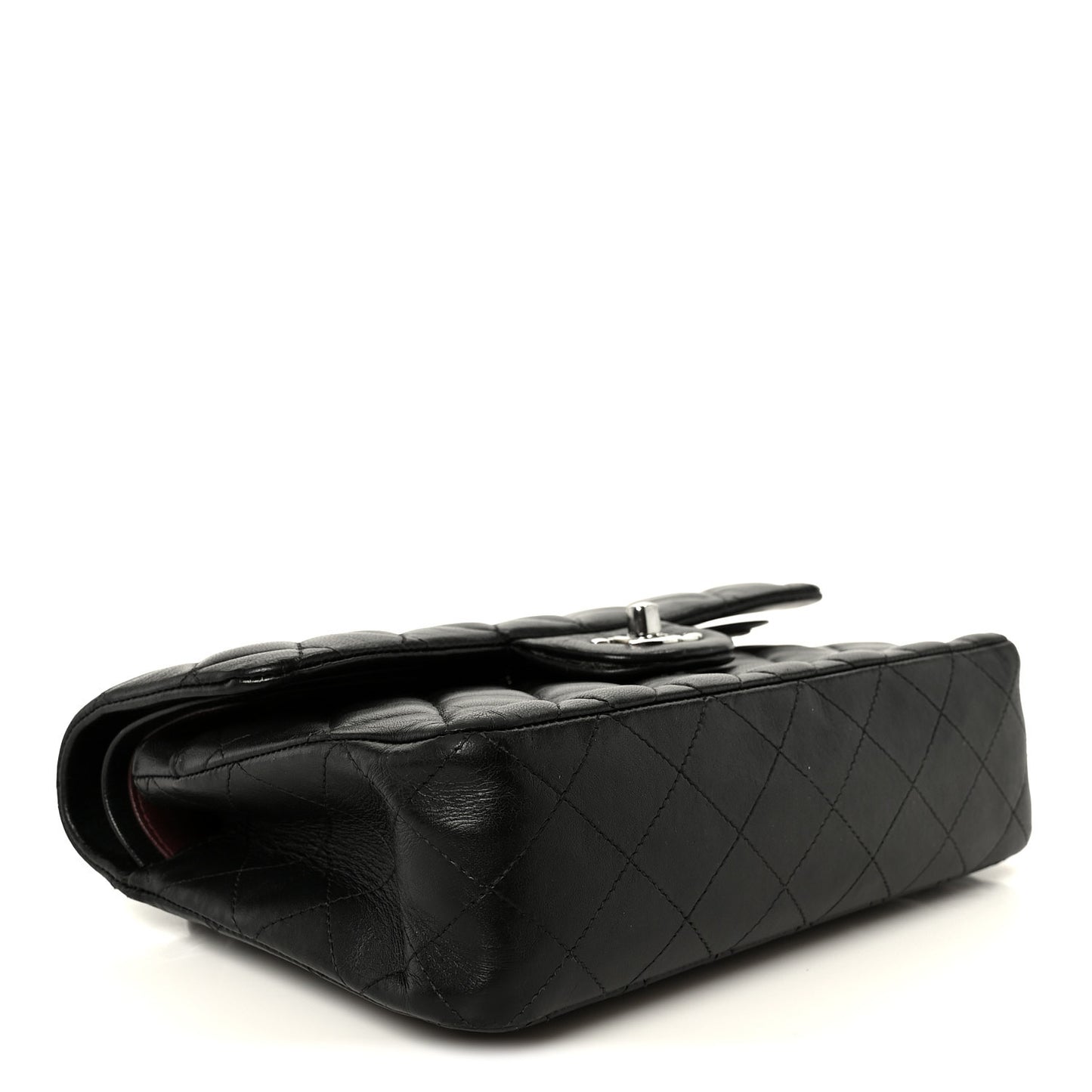 Lambskin Quilted Small Double Flap Black