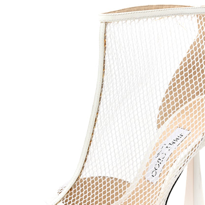 Jimmy Choo Mesh Patent Kix 100 Boots 39 White 10 of 10