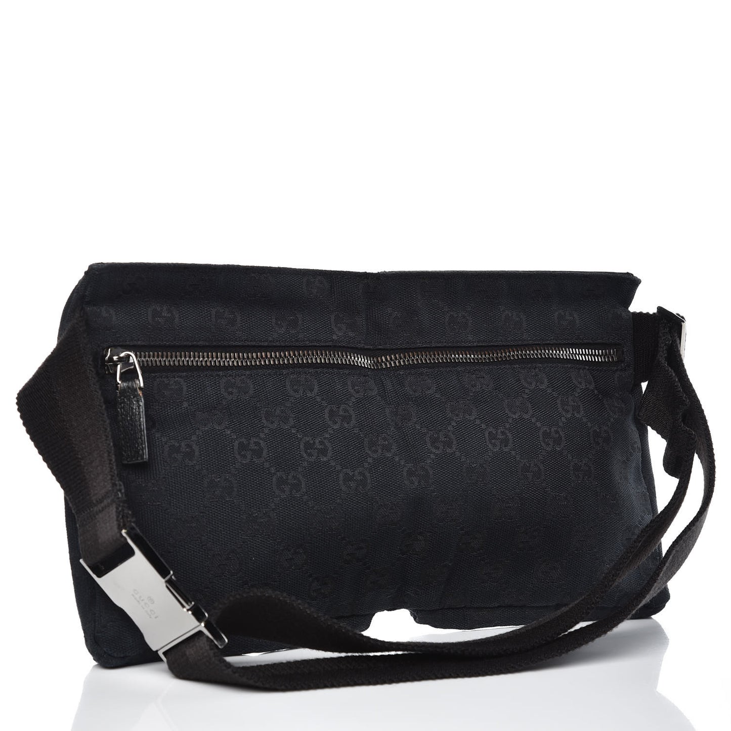 GG Monogram Double Pocket Belt Bag Black