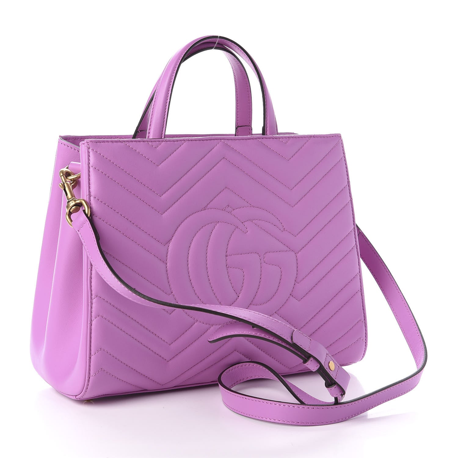Gucci Calfskin Matelasse Small GG Marmont Tote Candy Mousse 3 of 11